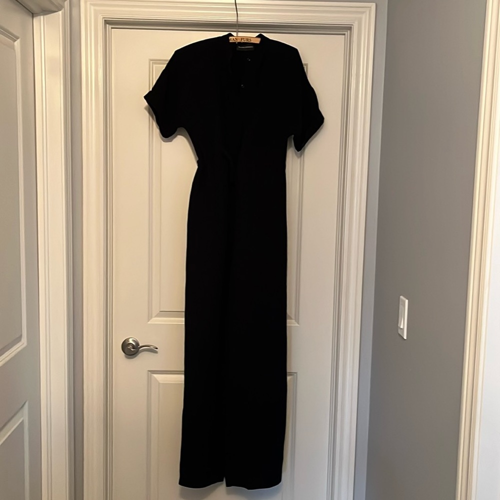 Naiime mohseni, black, short sleeve wide leg jumpsuit
